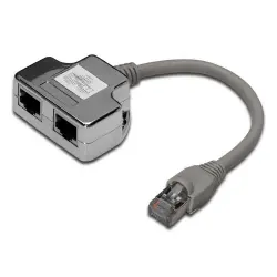 Duplicador Conector de red RJ45 Macho a 2xRJ45 Hembra Cat 5e