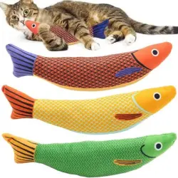 FurryFusion Set de 3 juguetes para gatos con forma de pez saurio - Artículo 3