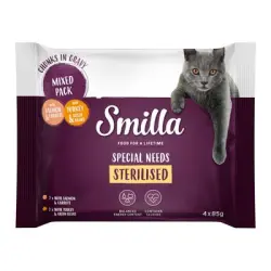 Smilla Bocaditos Sterilised en bolsitas con verduras - Pack de prueba (4 x 85 g)