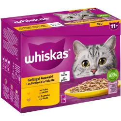 Whiskas 7+ años 12 x 85 g en bolsitas - Selección de ave en gelatina - 12 x 85 g