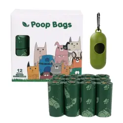 FurryFusion Bolsas perfumadas para excrementos con dispensador - Verde