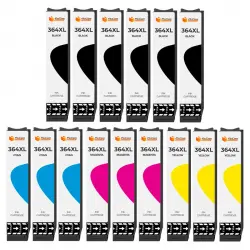 Pccom Essential Cartucho Tinta Compatible con HP 364XL Negro/Cian/Magenta/Amarillo Pack 15