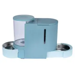Tolva para pienso o agua TIAKI azul claro - Comedero 2,65 kg + bebedero 6 l