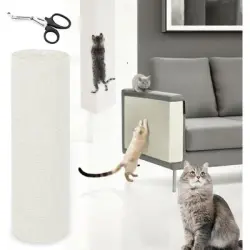 UAMLY Alfombrilla rascadora autoadhesiva para gatos - blanco