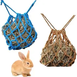 ZooVenture Bolsa colgante para heno para conejos y animales pequeños - 2 piezas