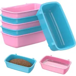 ZooVenture Juego de jaulas de plástico para pájaros con comederos - 6 piezas