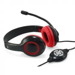 Conceptronic Auriculares USB con Control de Volumen Rojos