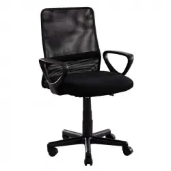 Home Heavenly Maya Silla de Escritorio Giratoria con Respaldo Transpirable de Malla Negra