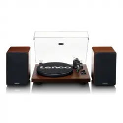 Lenco LS-600WA Tocadiscos Bluetooth con 2 Velocidades Madera + Altavoces Externos 60W