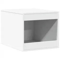 Mueble Arenero Para Gatos Madera Ingeniería Blanco 47x59x42 Cm Vidaxl