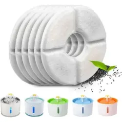 Pawffee 6 filtros redondos de carbón activado para fuentes de gatos - 1 pieza