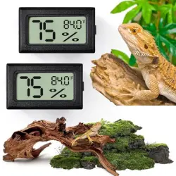 ZooVenture Termómetro digital para reptiles, 2 unidades, LED - Negro (Fahrenheit)