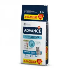 12 kg (10 + 2 ¡gratis!) Advance Adult Sterilized Pavo y Cebada pienso para gatos