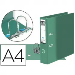 Archivador De Palanca Elba Carton Forrado Din A4 Verde Lomo De 80 Mm Rado
