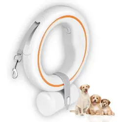HausPets Correa retráctil manos libres de 3 m y 360°, color naranja - Artículo 1