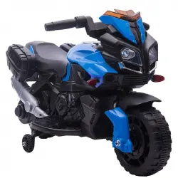 Homcom Moto Eléctrica para Niños 18-48 Meses 6V Faros 88.5x42.5x49cm Azul