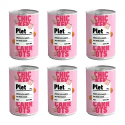 Plet Comida Húmeda para Cachorros con Pollo y Zanahorias, 6x400Grs