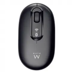 Ewent EW3241 Dual-Connect Ratón Óptico Inalámbrico Bluetooth 1200 DPI Negro