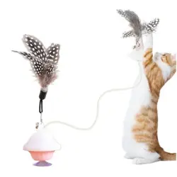 IntiMeg  interactivo para gatos con ventosa, contiene plumas - Una pieza