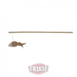 Varita Madera, Yute, Ratón Con Plumas, 50 Cm