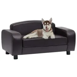 Vidaxl sofá alargado marrón para perros