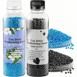 ZooVenture Perlas desodorantes reutilizables para arena de gato - 2 piezas