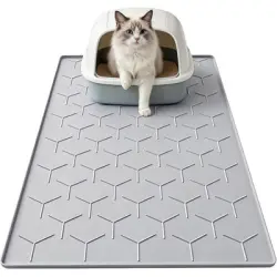 HausPets Alfombrilla silicona arenero Garoopion, 86x56 cm, impermeable - Gris. Una unidad. 86x56 cm.