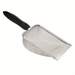 IntiMeg Pala para arena de gato de acero inoxidable - Mango de plástico