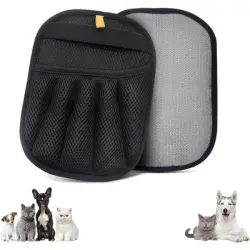 Pawffee 2 guantes negros 24x16cm para quitar pelo de mascotas, sofás - 1 pieza