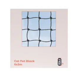 Red de seguridad TIAKI reforzada con alambre, negra para gatos - 6 x 3 m