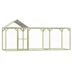 Gallinero De Madera De Pino Impregnada 4,5x1,5x2 M