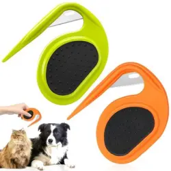 Pawffee 2 peines desenredantes naranja+verde para el cuidado de mascotas - 1 pieza