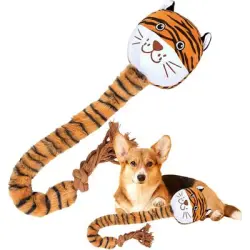 HausPets Peluche de cuerda de 64 cm - Chirriante, dentición, todos tamaños - tigre
