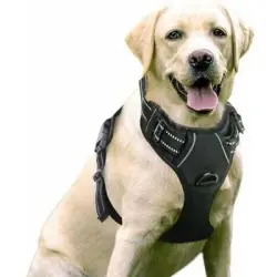 Pawffee Arnés negro perro – reflectante ajustable cierre frontal seguro - 1 pieza