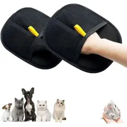 Pawffee Juego de 2 guantes para masaje y limpieza de mascotas. - 1 pieza