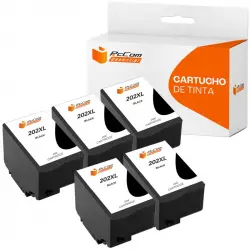 Pccom Essential Epson 202xl Cartucho Tinta Compatible Negro Pack 5