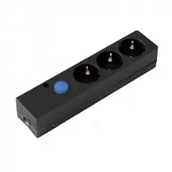 Simon Multifix Regleta sin Cable 3 Tomas con Interruptor Negra