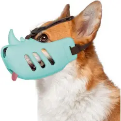UAMLY Bozal de silicona para perros - S, azul
