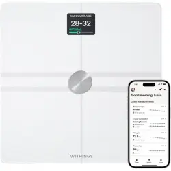 Withings Body Comp Báscula de Baño WiFi con Análisis Corporal Completo Blanca