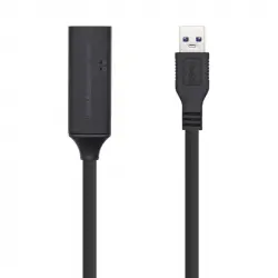 Aisens Cable Alargador USB 3.0 Tipo A Macho/Hembra con Amplificador 10m Negro