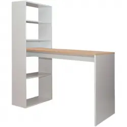 Basik Line Villena Escritorio con Estantería 140x122x49cm Blanco