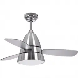 Fabrilamp Iseran Ventilador de Techo con Luz y Mando 57W Cromo