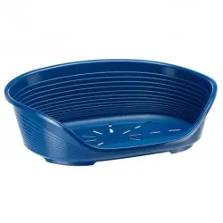 Ferplast Cama de Plástico para Perros y Gatos Color Azul, 61 x 45 x 21 cm