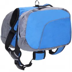 Nobleza - Mochila Arnés Chaleco para Perro, Alforja Bolsa de Hombro Ajustable, Bolsa Sillón para Excursionismo, Senderismo y Camping con Tira Reflectante para Mascota, Azul - XL