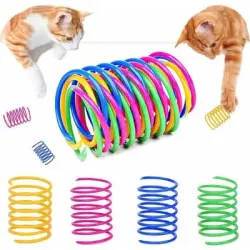 Pawffee 20 juguetes de resorte coloridos para gatos, plástico interactivo - 1 pieza