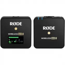 Rode Wireless Go II Solo Transmisor Sistema de Micrófono Inalámbrico Dos Canales con Micrófono Incorporado