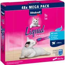 Vitakraft Liquid Snack con salmón - 48 x 15 g