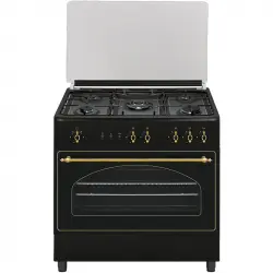 Vitrokitchen RU9060N Cocina de Gas Natural 5 Fuegos + Horno Antracita