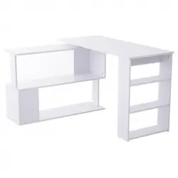 Homcom Mesa Modulable Oficina 120x50x74cm Blanca