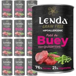 Lenda Paté para Perros Buey con Guisantes Sin Cereales - 12 x 400 g
